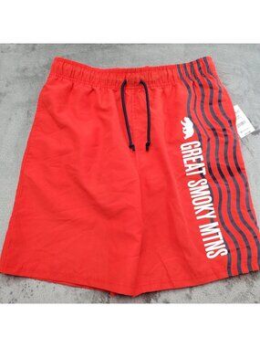 New Mens M Swim Trunks Shorts Life Guard Red Pool Beach Smoky Mountains Resort